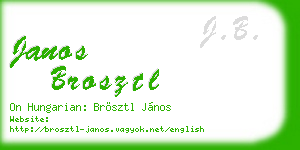 janos brosztl business card